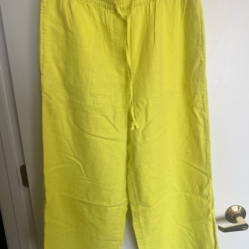 DKNY Sunny Yellow linen mix cropped
